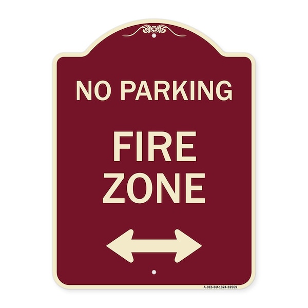 Signmission Fire Zone with Bidirectional Arrow Heavy-Gauge Aluminum Architectural Sign, 24" x 18", BU-1824-23969 A-DES-BU-1824-23969 - main